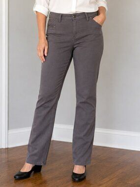 Haggar Gray Straight Leg Pants Size 12 Stretch Zipper Pocket